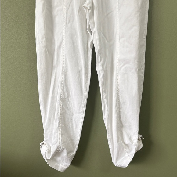 Soft Surroundings White Pull On Elastic Waist Pants Adjustable Side Straps Sz M - Picture 3 of 7
